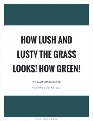 How lush and lusty the grass looks! how green! Picture Quote #1