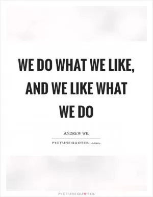 We do what we like, and we like what we do Picture Quote #1