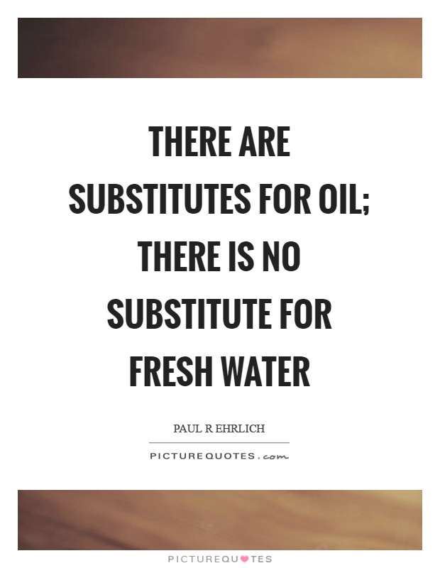 There are substitutes for oil; there is no substitute for fresh water Picture Quote #1