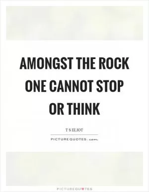 Amongst the rock one cannot stop or think Picture Quote #1