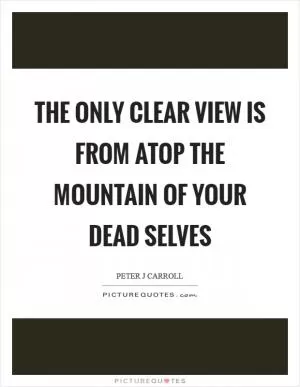 The only clear view is from atop the mountain of your dead selves Picture Quote #1