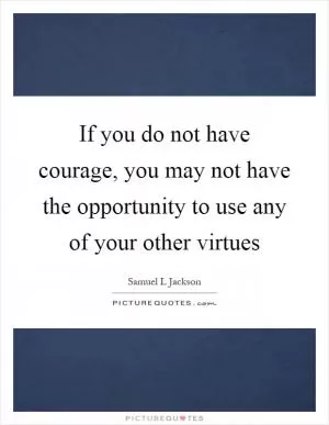If you do not have courage, you may not have the opportunity to use any of your other virtues Picture Quote #1