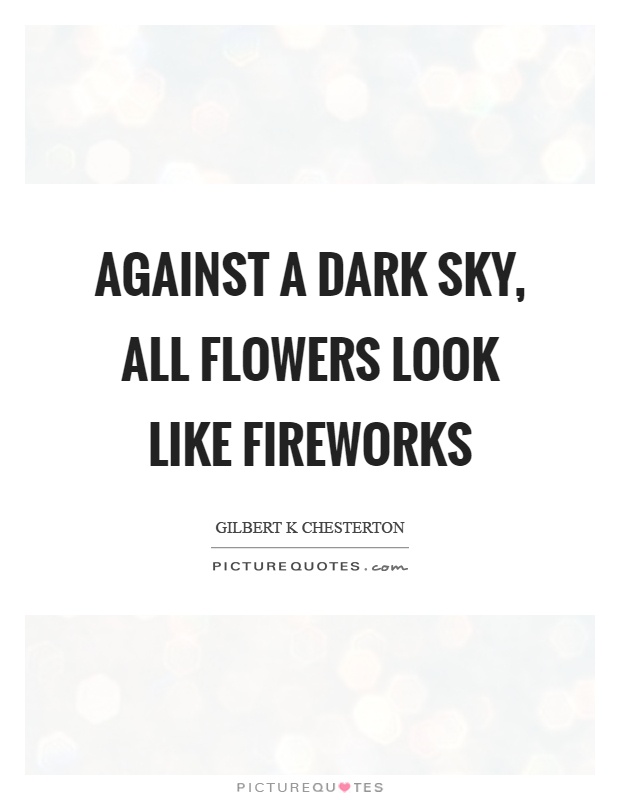 Against a dark sky, all flowers look like fireworks Picture Quote #1