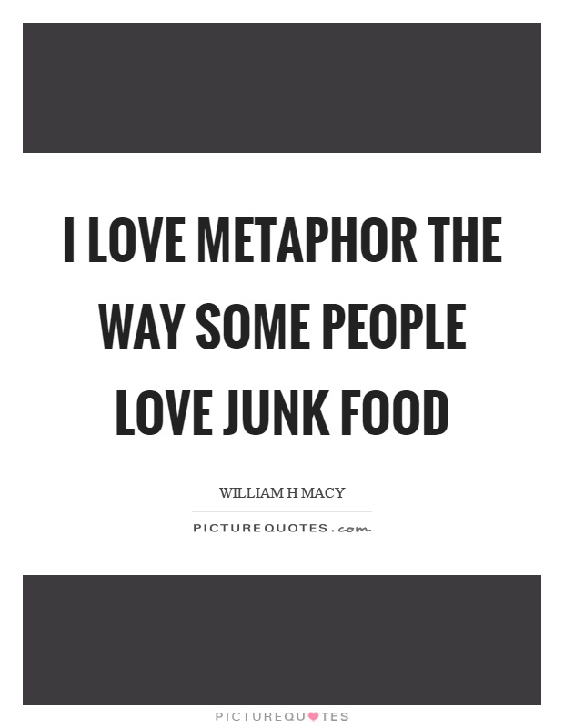 I love metaphor the way some people love junk food Picture Quote #1