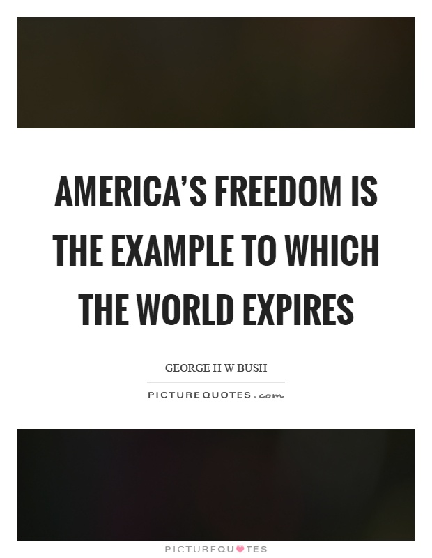 America's freedom is the example to which the world expires Picture Quote #1