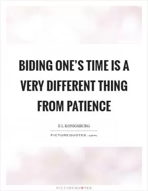 Biding one’s time is a very different thing from patience Picture Quote #1