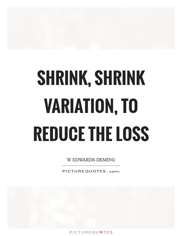 Shrink, shrink variation, to reduce the loss Picture Quote #1