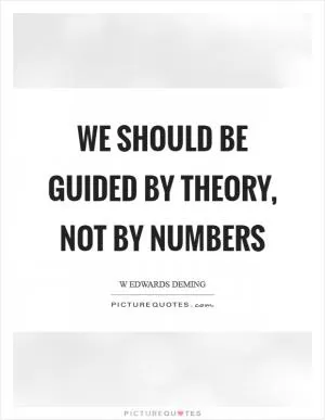 We should be guided by theory, not by numbers Picture Quote #1