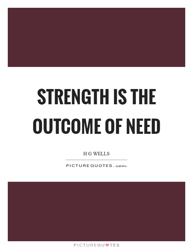 Strength is the outcome of need Picture Quote #1