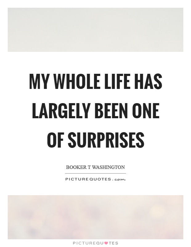 My whole life has largely been one of surprises Picture Quote #1