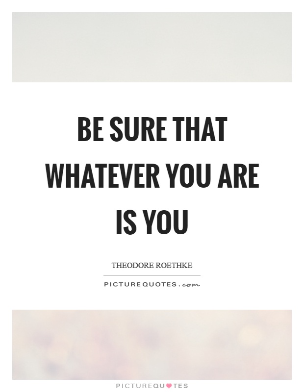Be sure that whatever you are is you Picture Quote #1