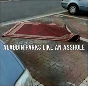 Aladdin parks like an asshole Picture Quote #1