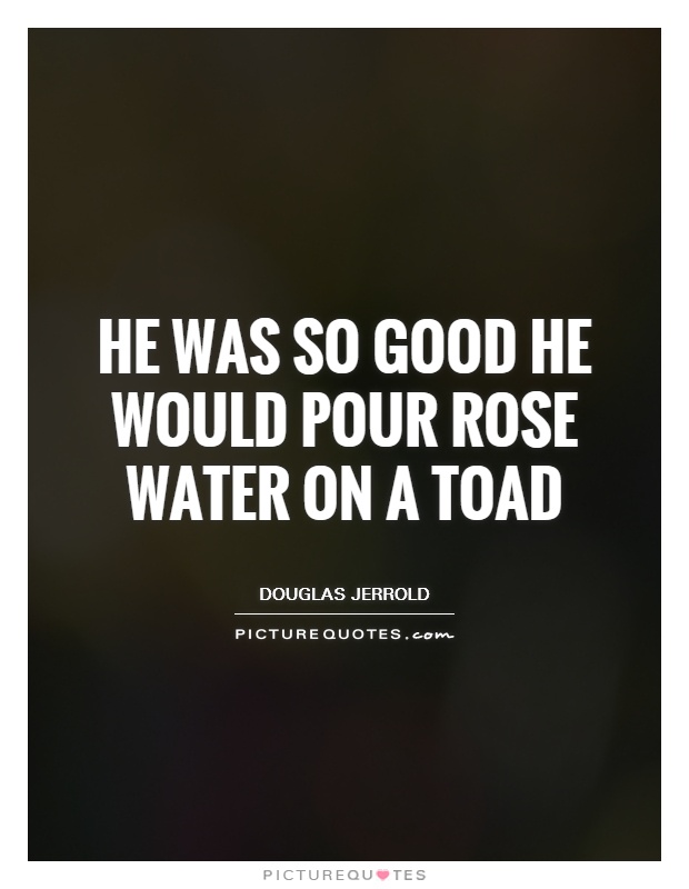 He was so good he would pour rose water on a toad Picture Quote #1