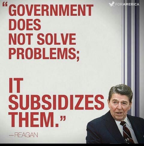 Government does not solve problems; it subsidizes them Picture Quote #2
