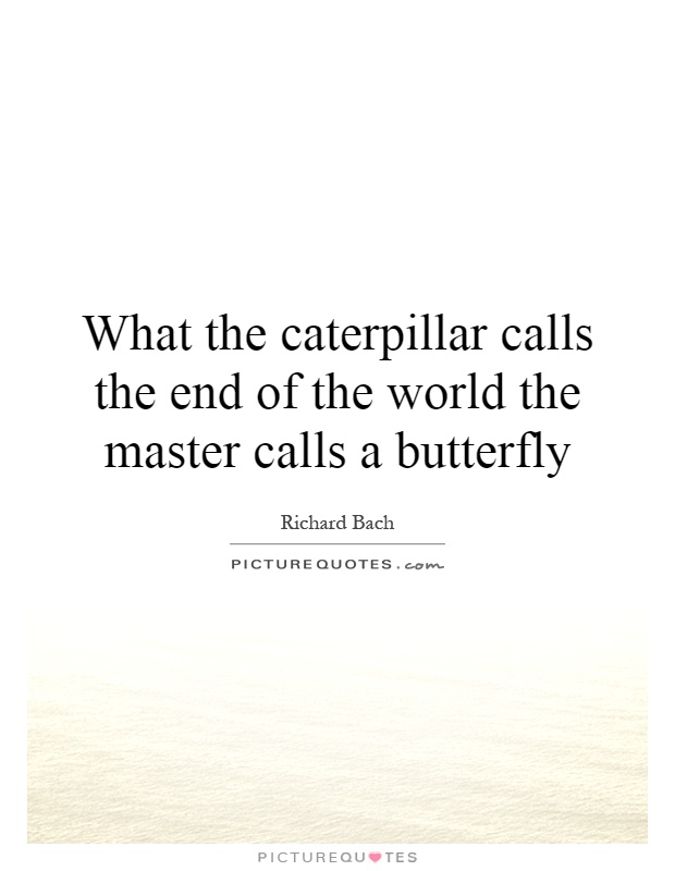 What the caterpillar calls the end of the world the master calls a butterfly Picture Quote #1