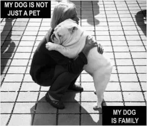 My dog is not just a pet. My dog is family Picture Quote #1