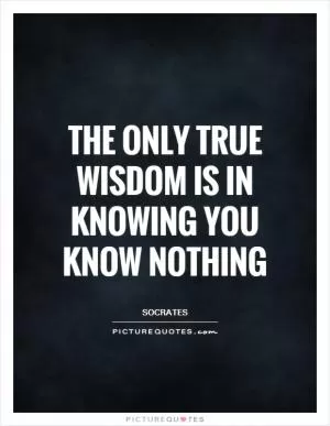 The only true wisdom is in knowing you know nothing Picture Quote #1