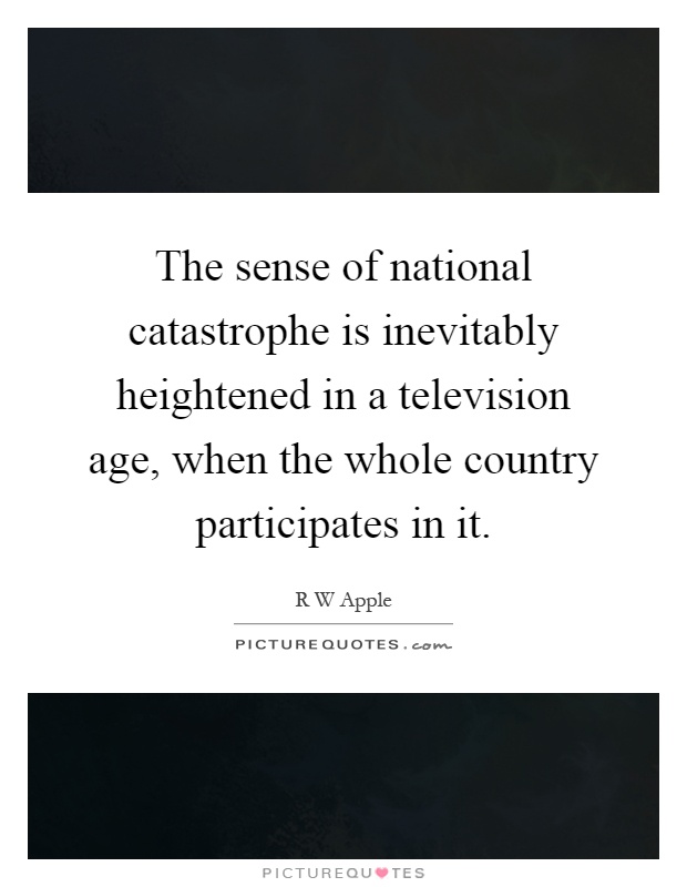 The sense of national catastrophe is inevitably heightened in a television age, when the whole country participates in it Picture Quote #1