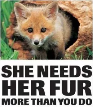 She needs her fur more than you do Picture Quote #1
