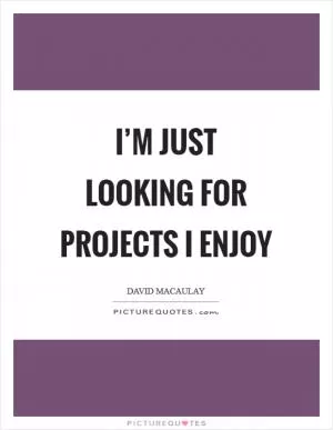 I’m just looking for projects I enjoy Picture Quote #1