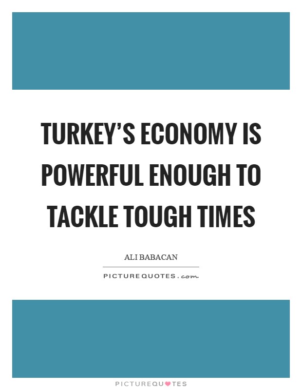 Turkey's economy is powerful enough to tackle tough times Picture Quote #1
