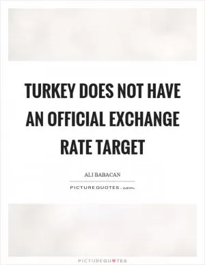 Turkey does not have an official exchange rate target Picture Quote #1