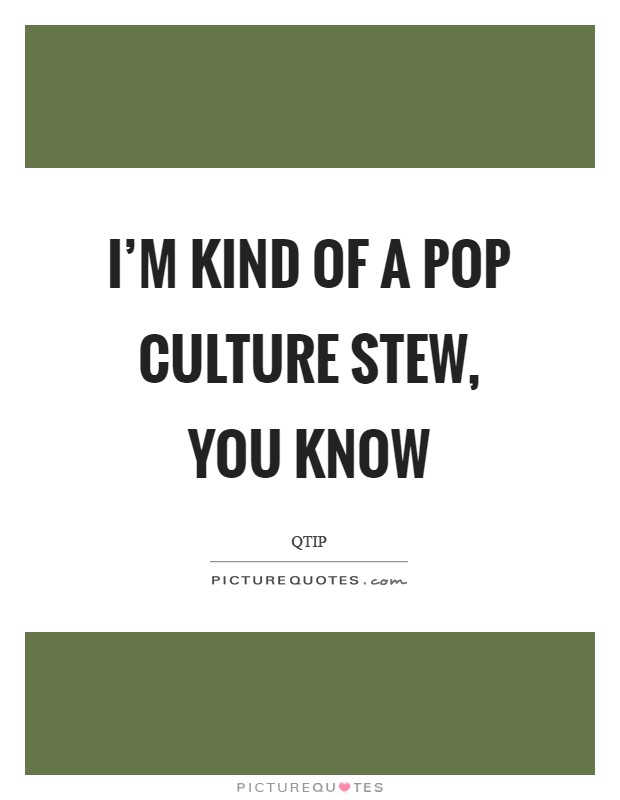I'm kind of a pop culture stew, you know Picture Quote #1