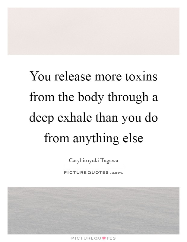 You release more toxins from the body through a deep exhale than you do from anything else Picture Quote #1