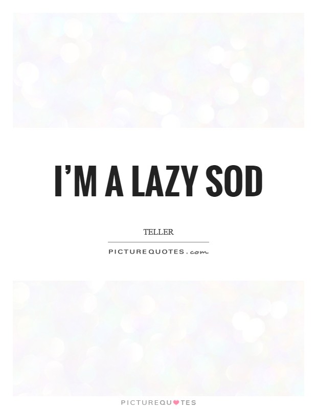 I'm a lazy sod Picture Quote #1