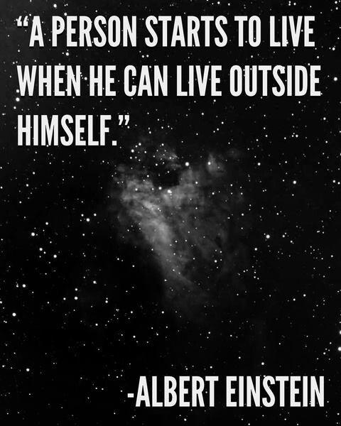 A person starts to live when he can live outside himself Picture Quote #1