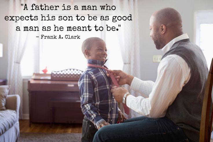 A father is a man who expects his son to be as good a man as he meant to be Picture Quote #1