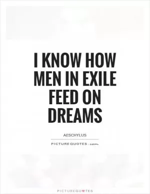 I know how men in exile feed on dreams Picture Quote #1