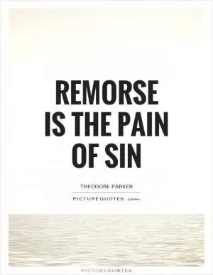 Remorse is the pain of sin Picture Quote #1