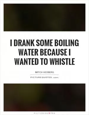 I drank some boiling water because I wanted to whistle Picture Quote #1