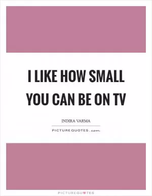 I like how small you can be on TV Picture Quote #1