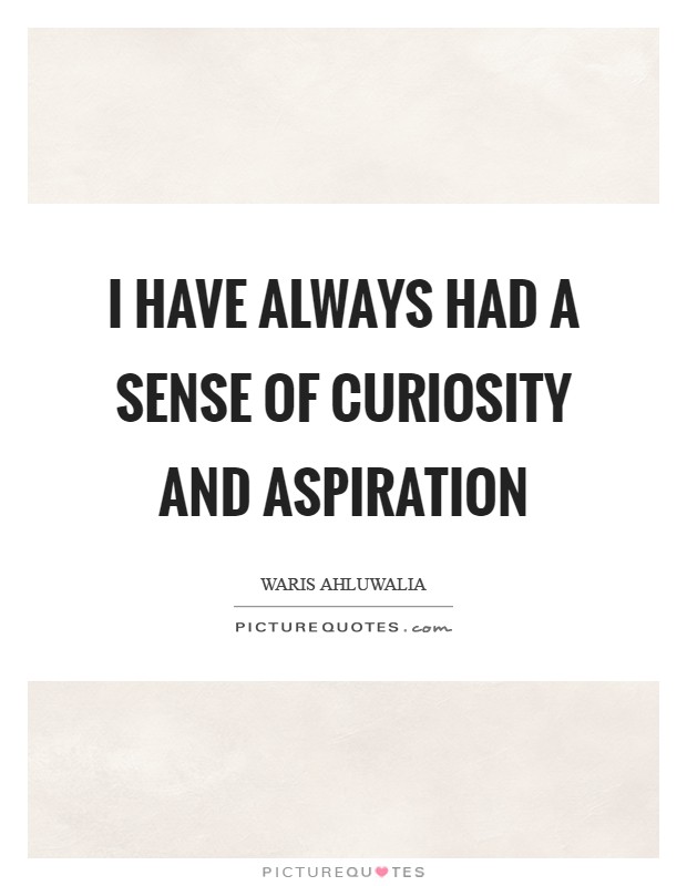 I have always had a sense of curiosity and aspiration Picture Quote #1