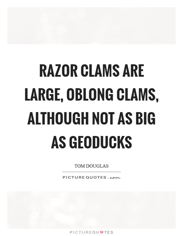 Razor clams are large, oblong clams, although not as big as geoducks Picture Quote #1