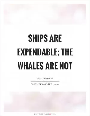 Ships are expendable; the whales are not Picture Quote #1