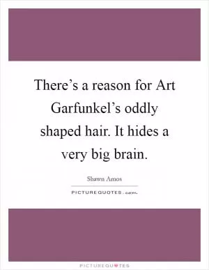 There’s a reason for Art Garfunkel’s oddly shaped hair. It hides a very big brain Picture Quote #1