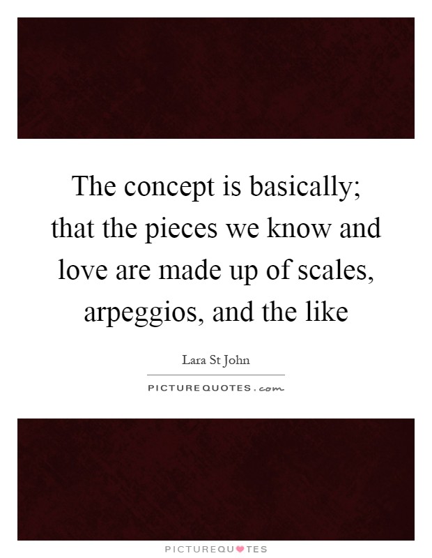 The concept is basically; that the pieces we know and love are made up of scales, arpeggios, and the like Picture Quote #1
