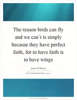 The reason birds can fly and we can’t is simply because they have perfect faith, for to have faith is to have wings Picture Quote #1