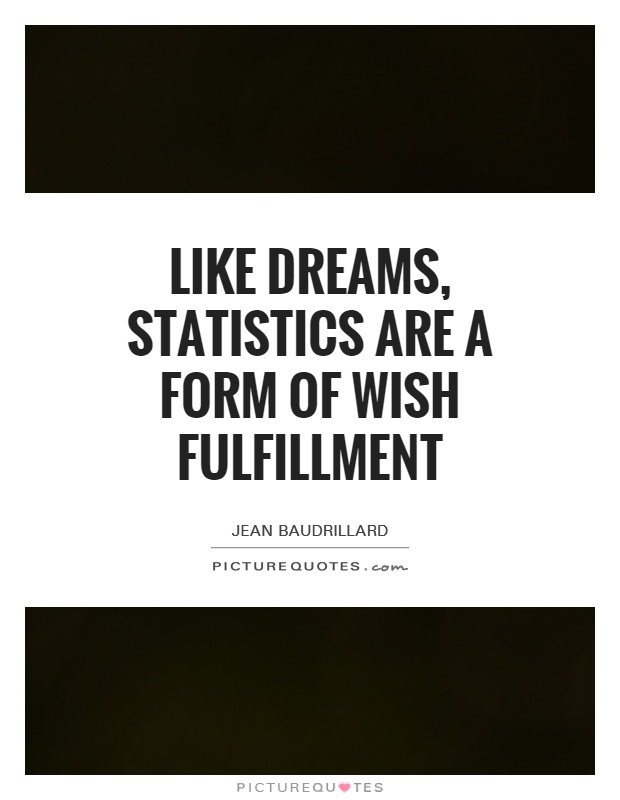 Like dreams, statistics are a form of wish fulfillment Picture Quote #1