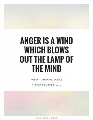 Anger is a wind which blows out the lamp of the mind Picture Quote #1