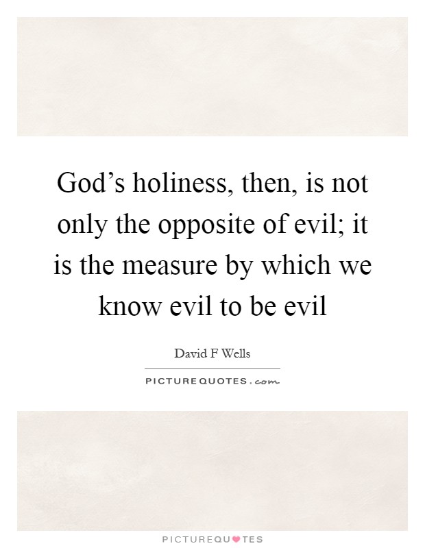 God's holiness, then, is not only the opposite of evil; it is the measure by which we know evil to be evil Picture Quote #1