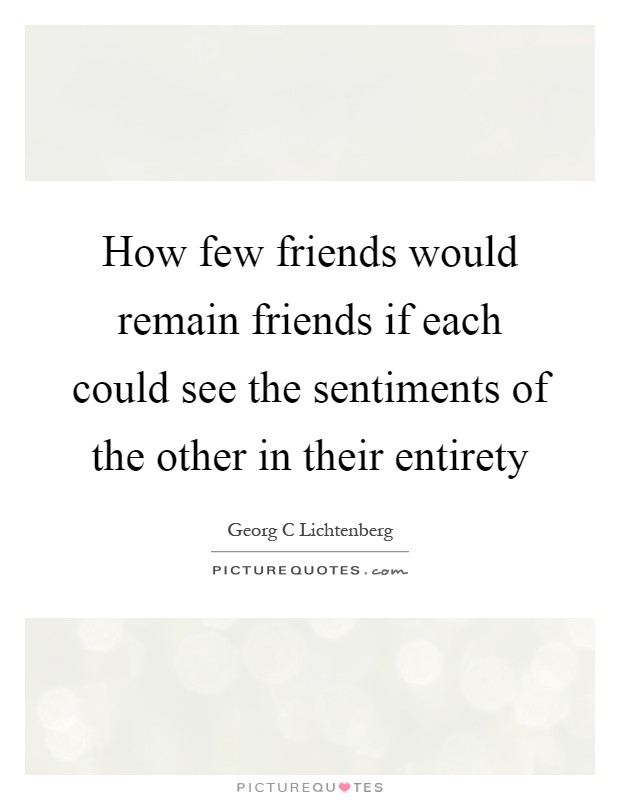 How few friends would remain friends if each could see the sentiments of the other in their entirety Picture Quote #1