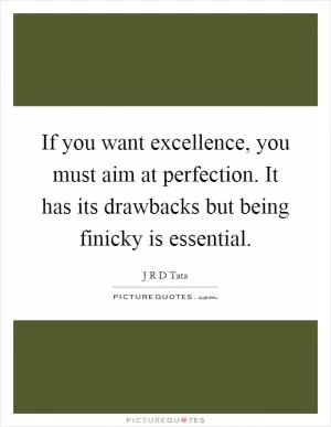 If you want excellence, you must aim at perfection. It has its drawbacks but being finicky is essential Picture Quote #1