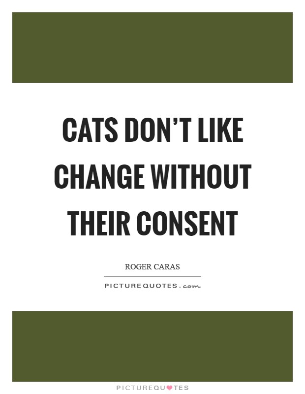Cats don't like change without their consent Picture Quote #1