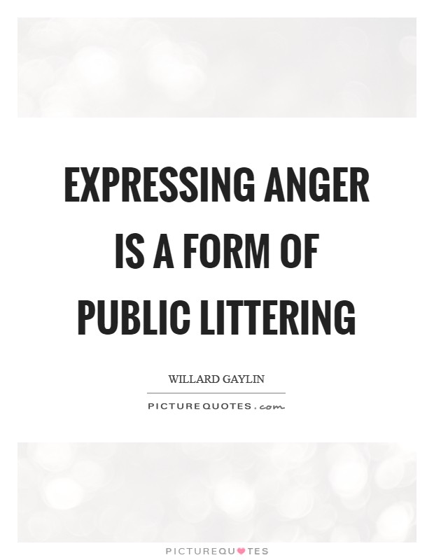 Expressing anger is a form of public littering Picture Quote #1