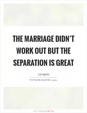 The marriage didn’t work out but the separation is great Picture Quote #1