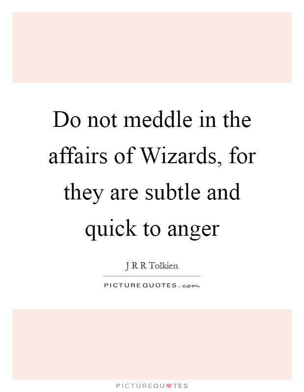 Do not meddle in the affairs of Wizards, for they are subtle and quick to anger Picture Quote #1